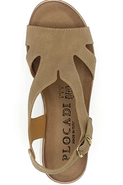 Sandali Beige con Zeppa Bianca e CInturino PLOCADI 11074113