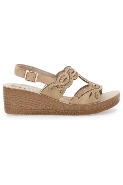 Sandali beige con zeppa decorati Inblu 14 GO