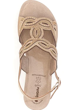 Sandali beige con zeppa decorati Inblu 14 GO