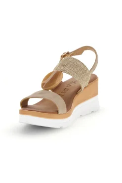 Sandali beige con zeppa e cinturino Plocadi 11075116