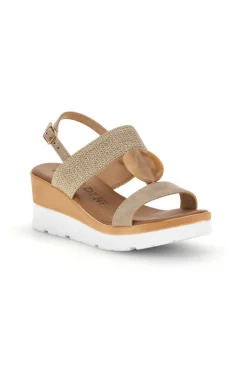 Sandali beige con zeppa e cinturino Plocadi 11075116