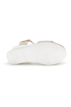 Sandali beige con zeppa e memory soft Energy E488