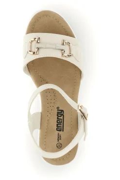 Sandali beige con zeppa e memory soft Energy E488