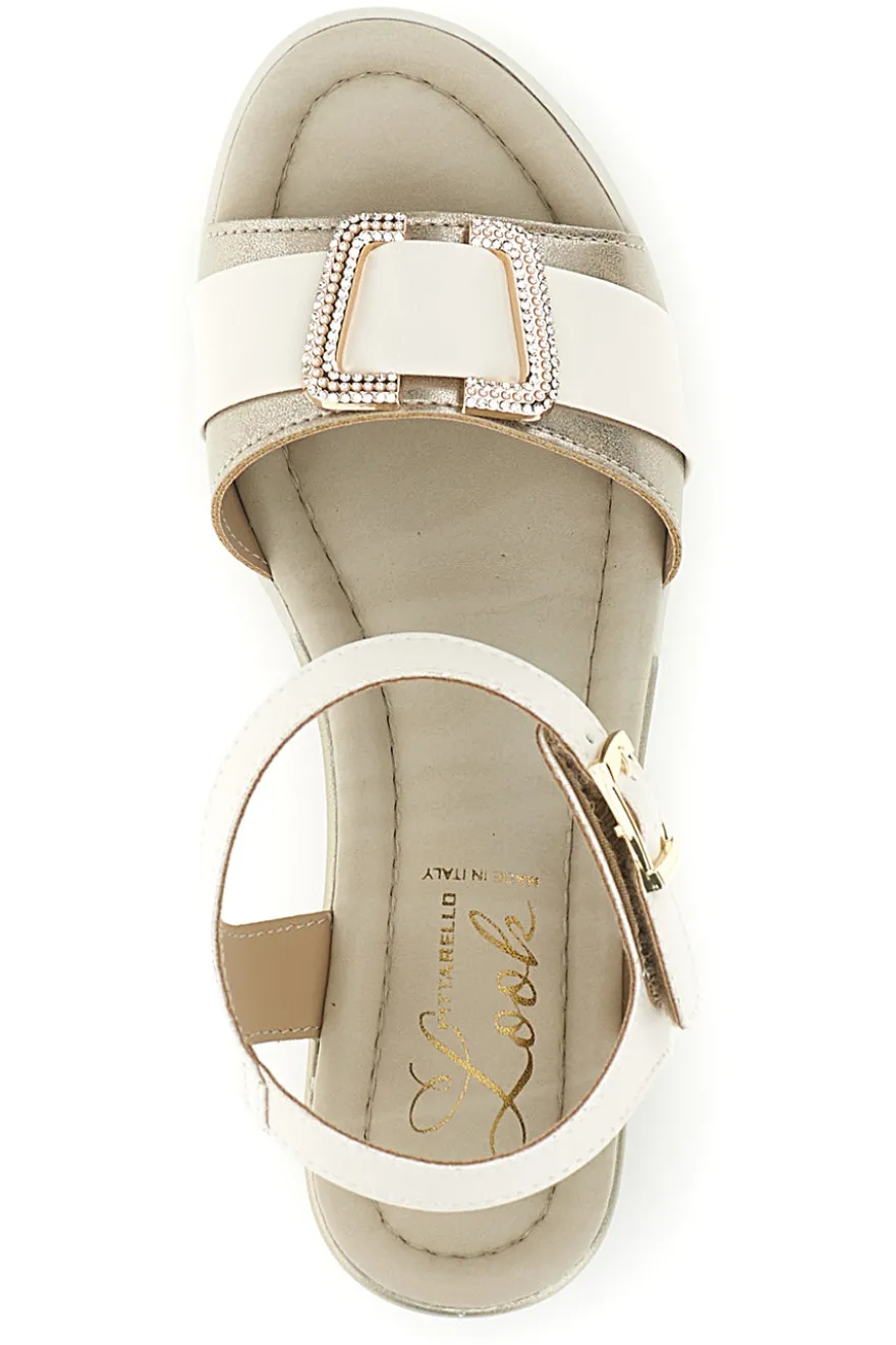 Sandali Beige con zeppa e fibbia decorativa Pittarello look MK3705258