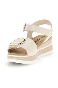 Sandali Beige con zeppa e dettaglio decorativo Energy E471