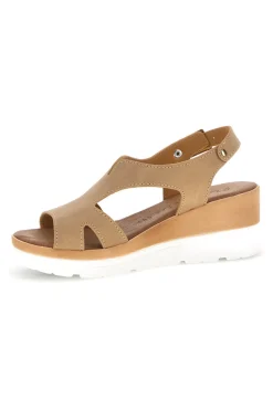 Sandali beige con zeppa e cinturino Plocadi 11074113