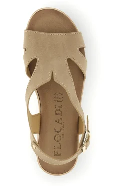 Sandali beige con zeppa e cinturino Plocadi 11074113