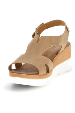Sandali beige con zeppa e cinturino Plocadi 11074113