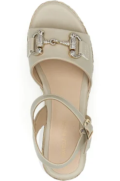 Sandali Beige con Zeppa e Dettaglio Gioiello Mariella Burani 51304