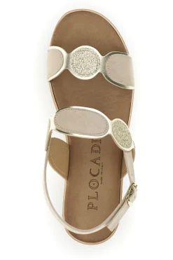 Sandali beige con zeppa Plocadi 11075035