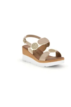 Sandali beige con zeppa Plocadi 11075035
