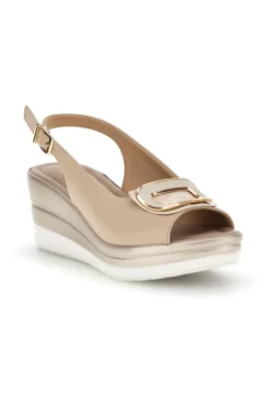 Sandali beige con zeppa Pittarello look MK3908352