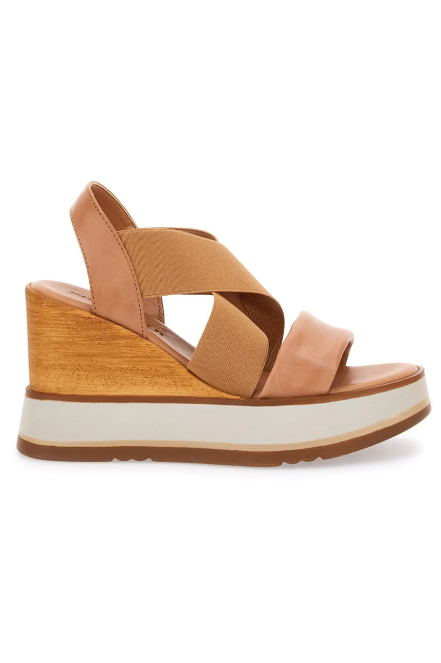 Sandali Beige Con Zeppa Pittarello 24953
