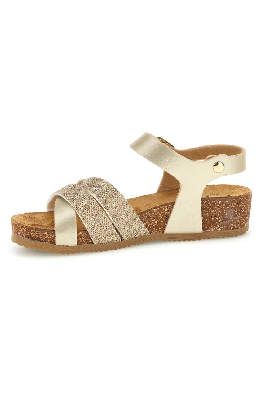 Sandali beige e oro con sottopiede in pelle Pittarello Eco 293A940SR