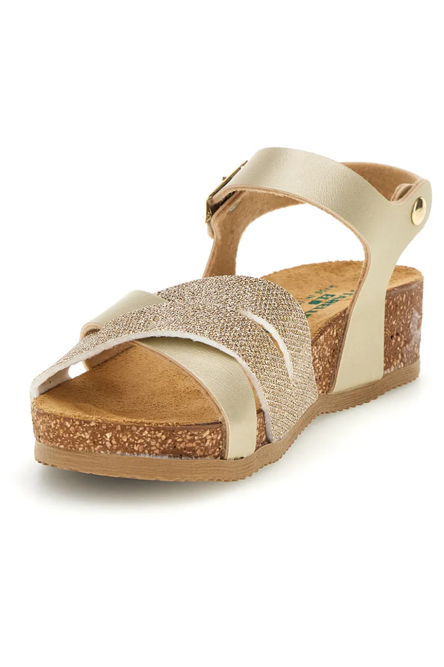 Sandali beige e oro con sottopiede in pelle Pittarello Eco 293A940SR