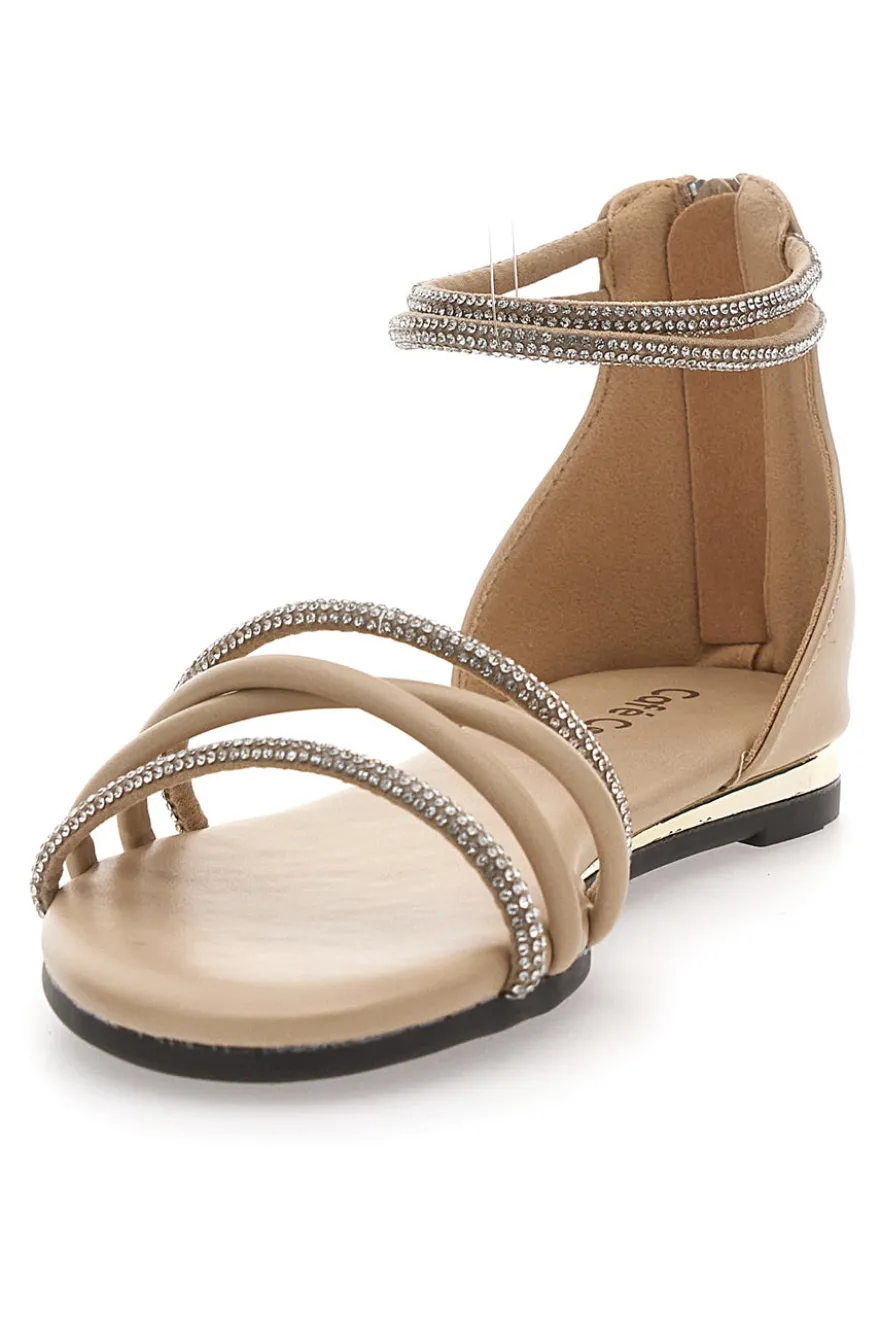 Sandali beige eleganti con cinturino gioiello CAFÉ COST W6