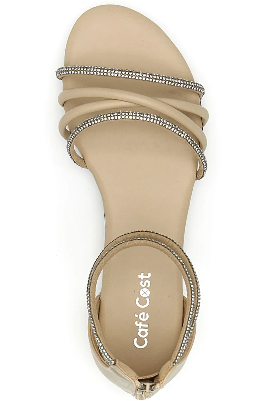 Sandali beige eleganti con cinturino gioiello CAFÉ COST W6