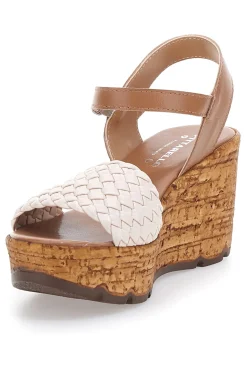 Sandali Beige in Pelle con Zeppa PITTARELLO 34633002