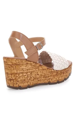 Sandali Beige in Pelle con Zeppa PITTARELLO 34633002