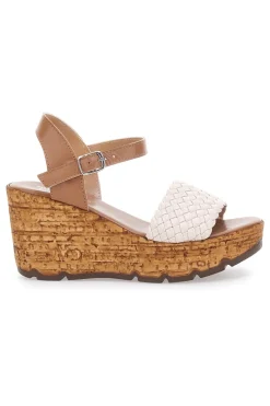 Sandali Beige in Pelle con Zeppa PITTARELLO 34633002