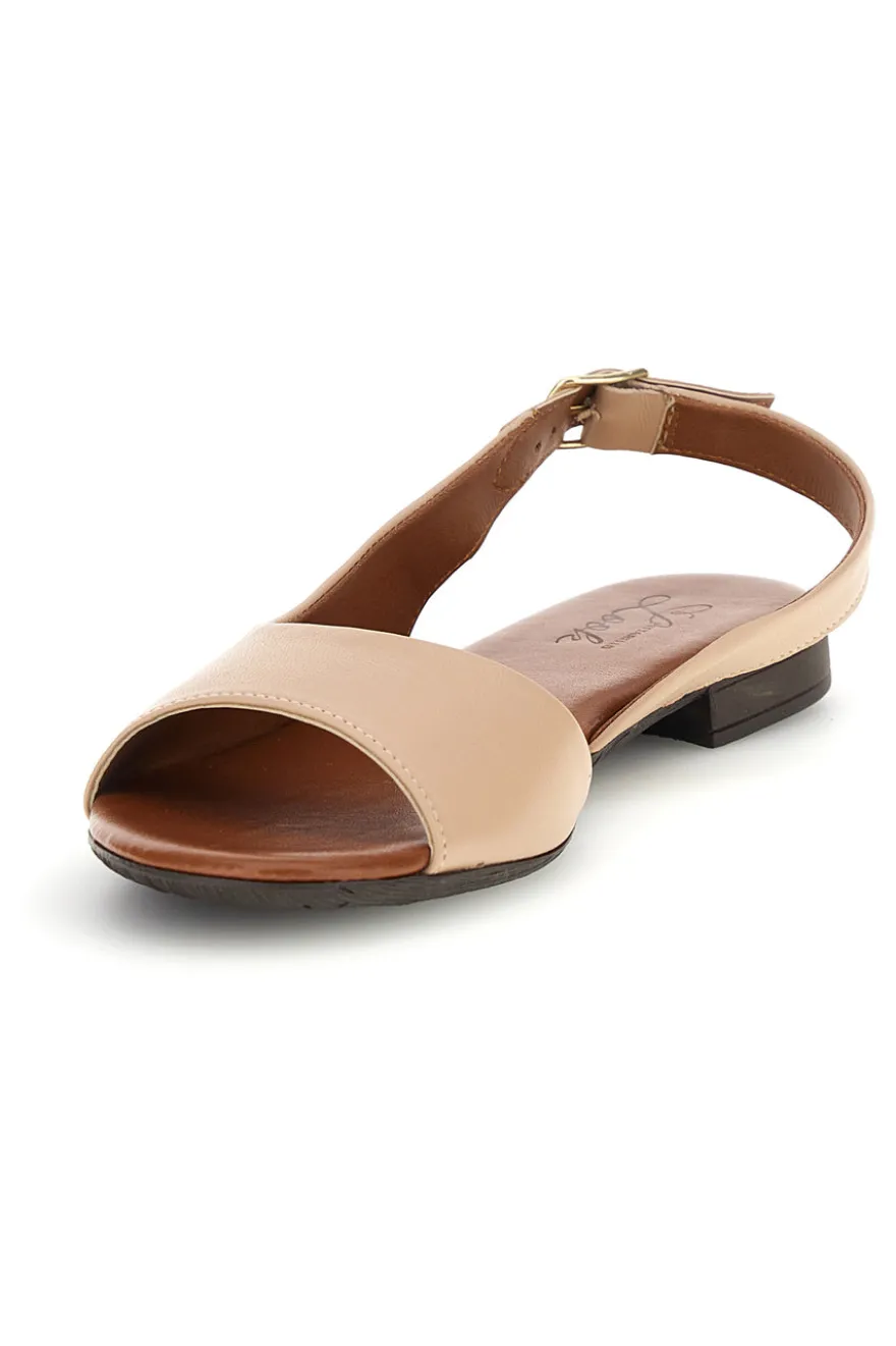 Sandali beige in pelle con cinturino Pittarello look 225110