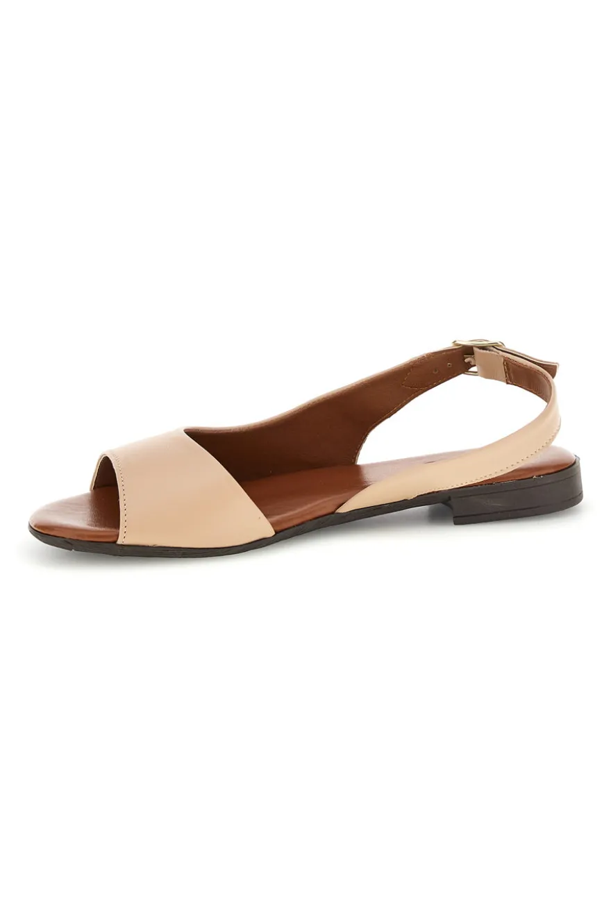 Sandali beige in pelle con cinturino Pittarello look 225110