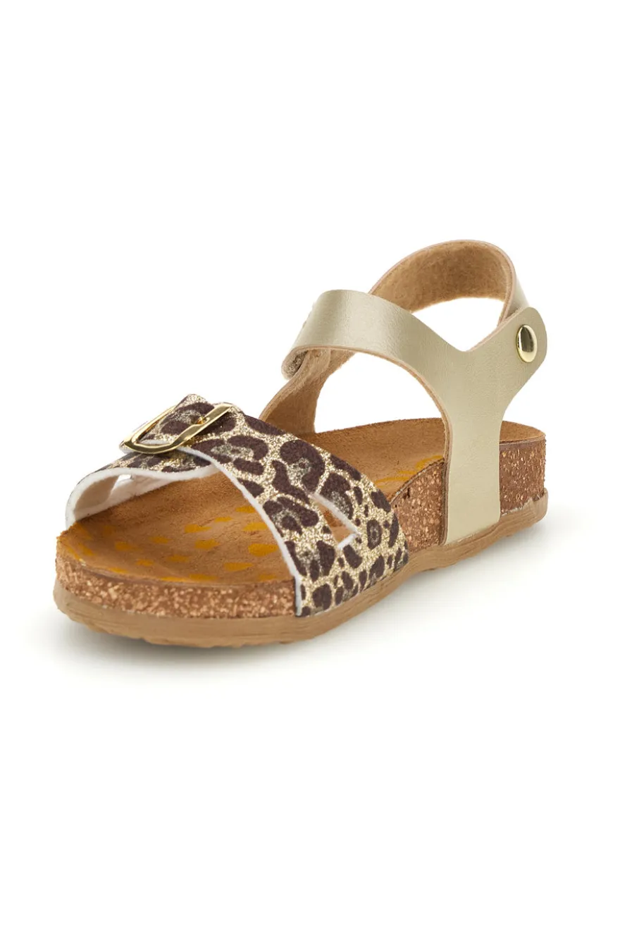 Sandali beige in vera pelle animalier Pittarello bio 257A84SR