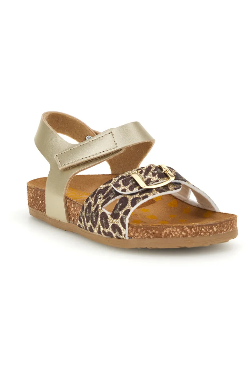 Sandali beige in vera pelle animalier Pittarello bio 257A84SR