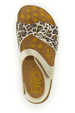 Sandali beige in vera pelle animalier Pittarello bio 257A84SR