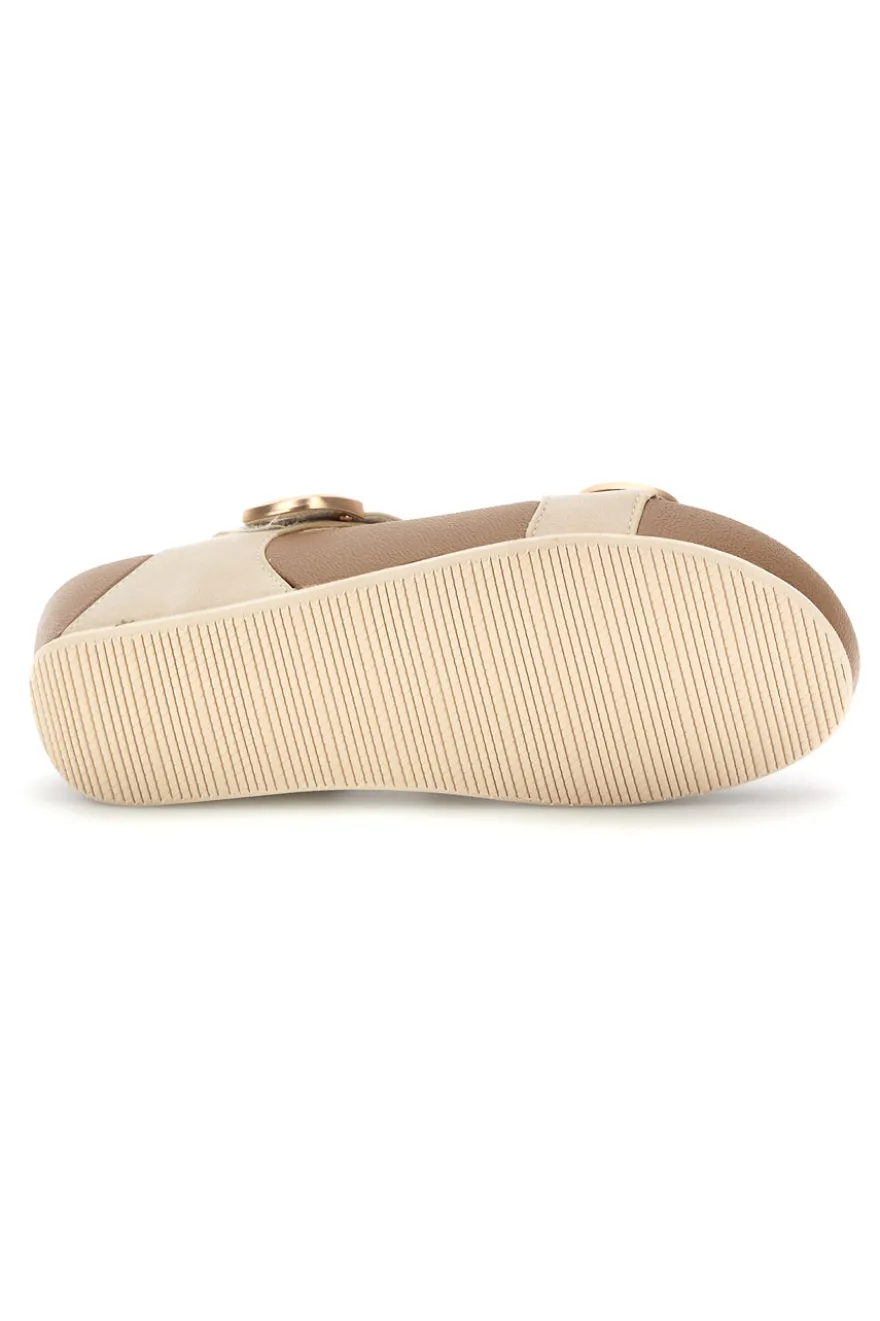 Sandali beige in vera pelle Prima riga 6