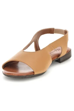 Sandali beige in vera pelle con fascia e inserto laterale Pittarello look 225620