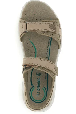 Sandali beige in vera pelle con plantare anatomico 6 fly dinamic FD41