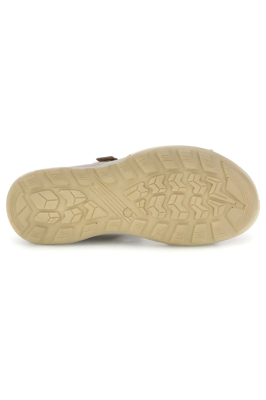 Sandali beige in vera pelle con plantare anatomico 6 fly dinamic FD41