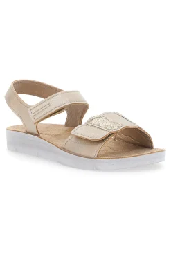Sandali Beige Oro Con Chiusura Strappo Inblu 25 Cj