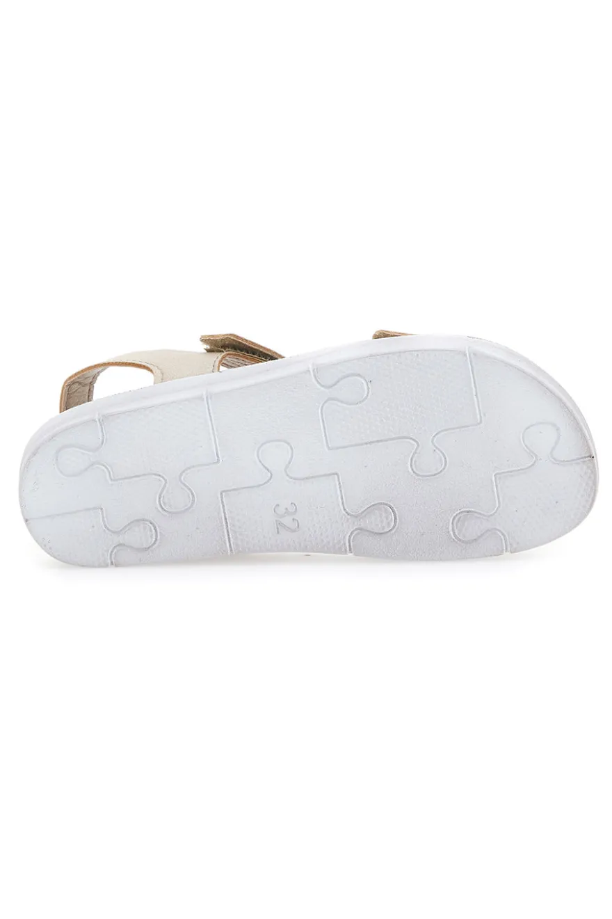 Sandali Beige Oro Con Chiusura Strappo Inblu 25 Cj