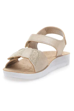 Sandali Beige Oro Con Chiusura Strappo Inblu 25 Cj