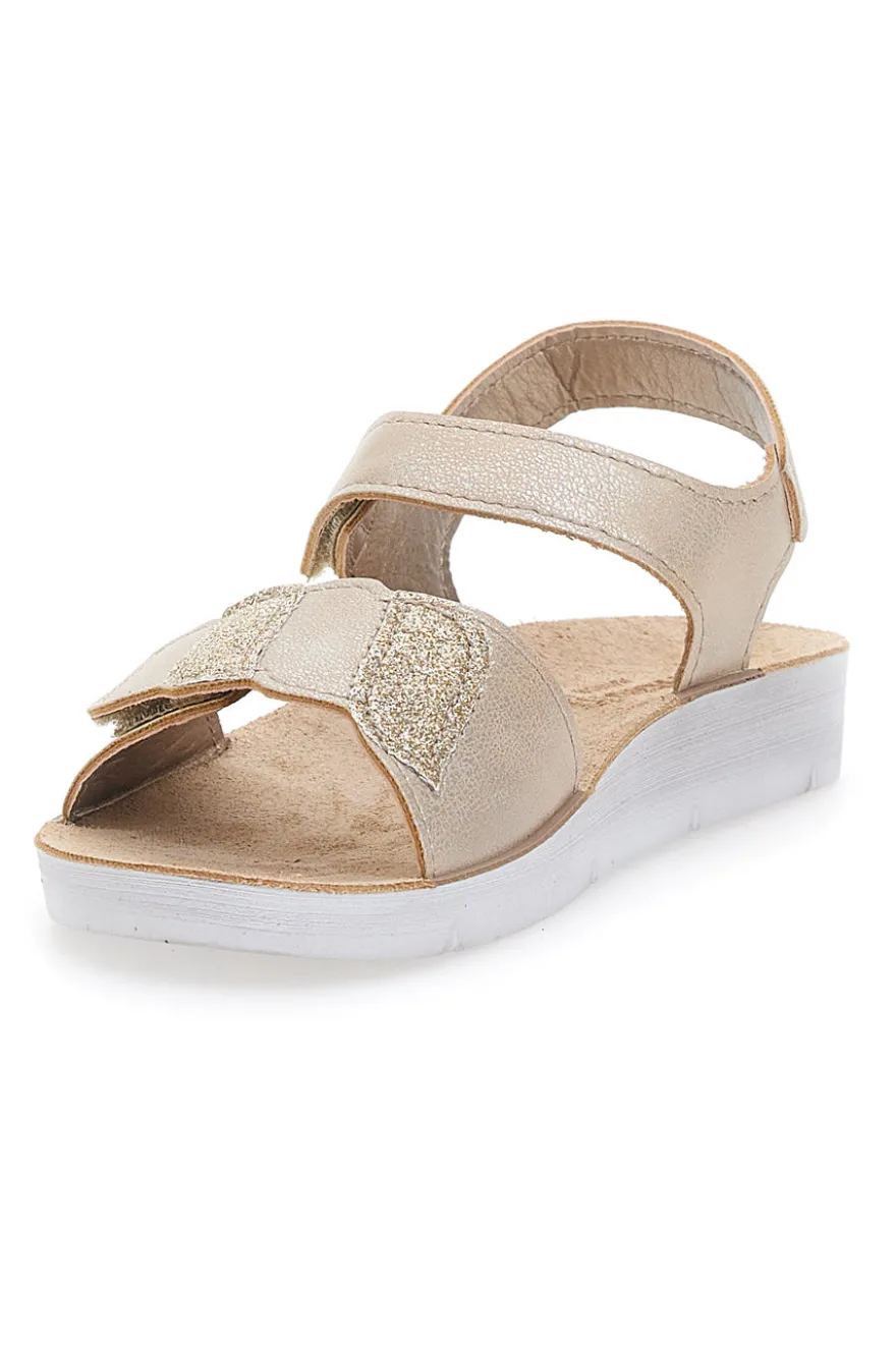 Sandali Beige Oro Con Chiusura Strappo Inblu 25 Cj