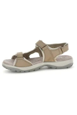 Sandali beige perla in vera pelle con strappi in velcro Fly dinamic FD54
