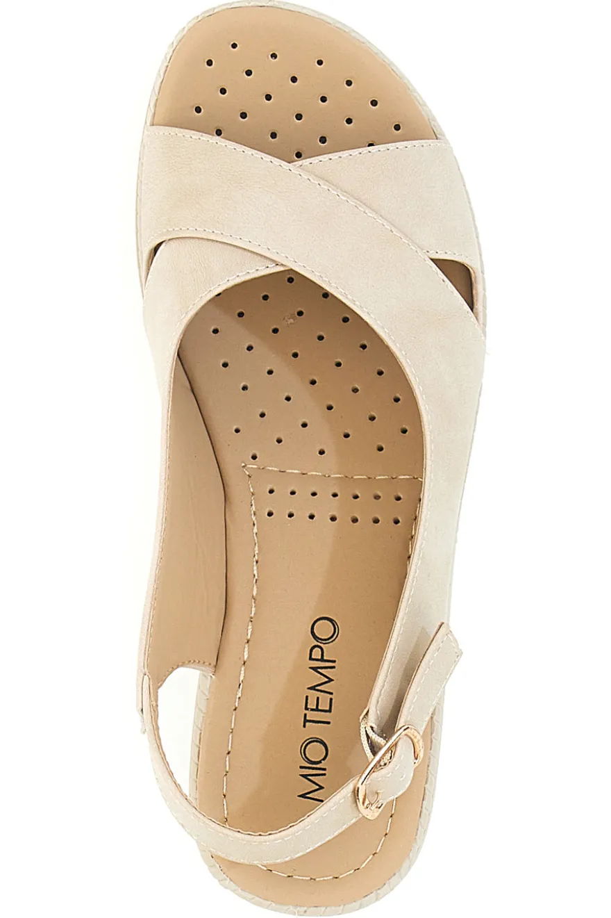 Sandali Beige Slingback Con Platform Mio Tempo MIN9180