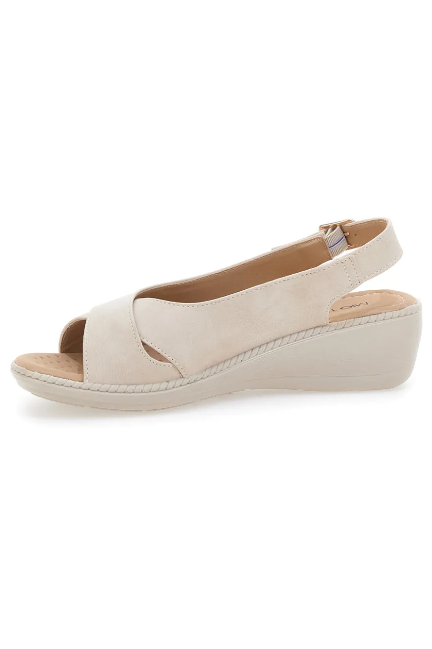 Sandali Beige Slingback Con Platform Mio Tempo MIN9180