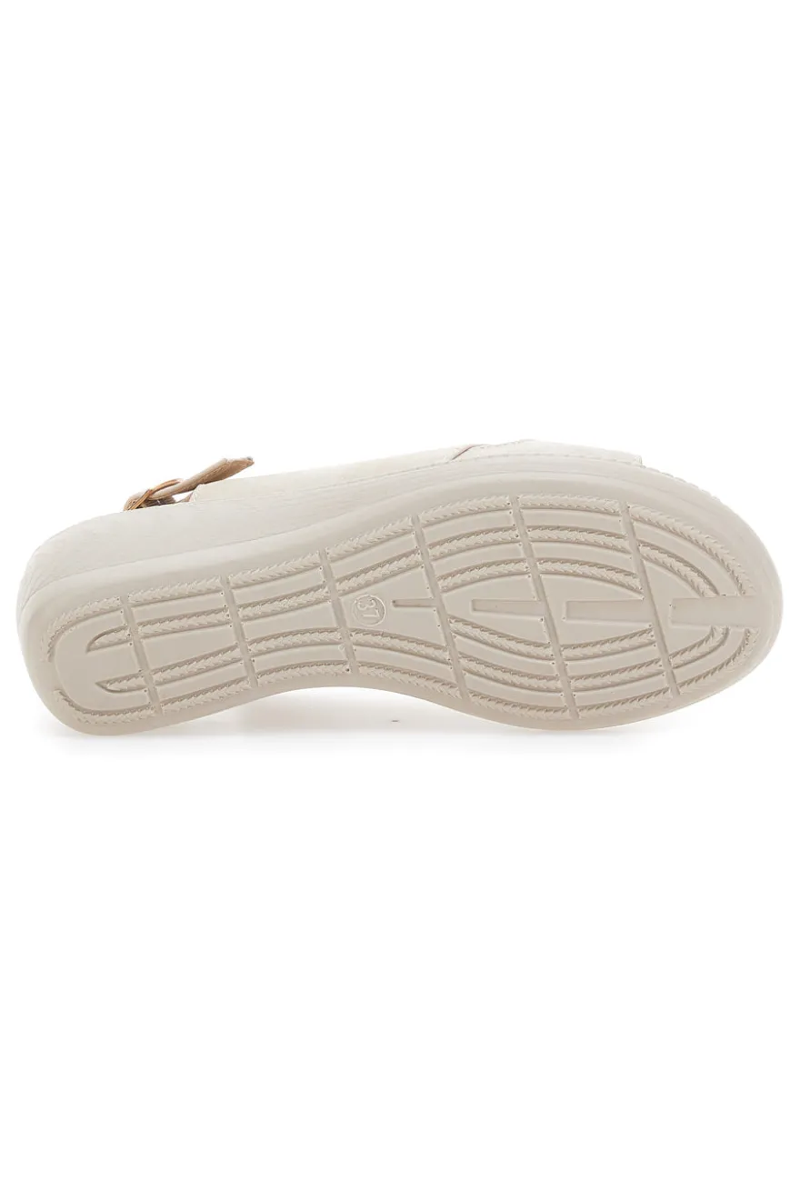 Sandali Beige Slingback Con Platform Mio Tempo MIN9180