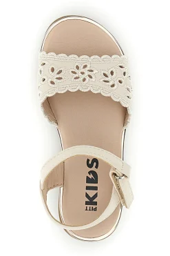 Sandali beige traforato cinturino regolabile Pitt kids 392630S