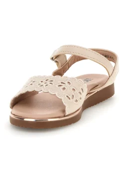 Sandali beige traforato cinturino regolabile Pitt kids 392630S