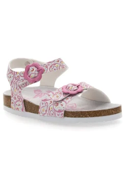 Sandali bianchì con fantasia rosa con fibbie regolabili Pitt Kids 14503