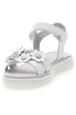 Sandali bianche e argento con applicazioni floreali Laura Biagiotti 96109489