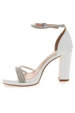 Sandali Bianchi Aperti Con Tacco E Cinturino First Lady P557
