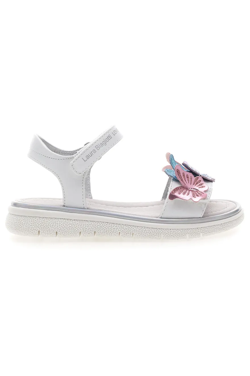 Sandali Bianchi con Applique Colorate e Velcro LAURA BIAGIOTTI 96139491