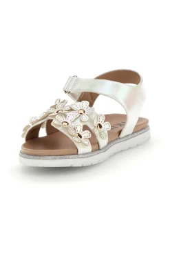 Sandali bianchi con applicazioni floreali Pitt kids 392618S