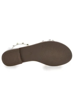 Sandali bianchi con borchie e doppio cinturino Me & Me 1662