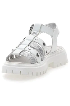 Sandali bianchi con borchie e suola chunky Laura Biagiotti 90219488